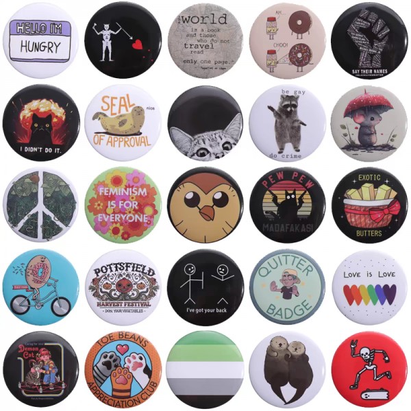 Round tinplate badge