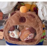 Animal shape plush transparent shoulder bag
