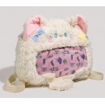 Animal shape plush transparent shoulder bag