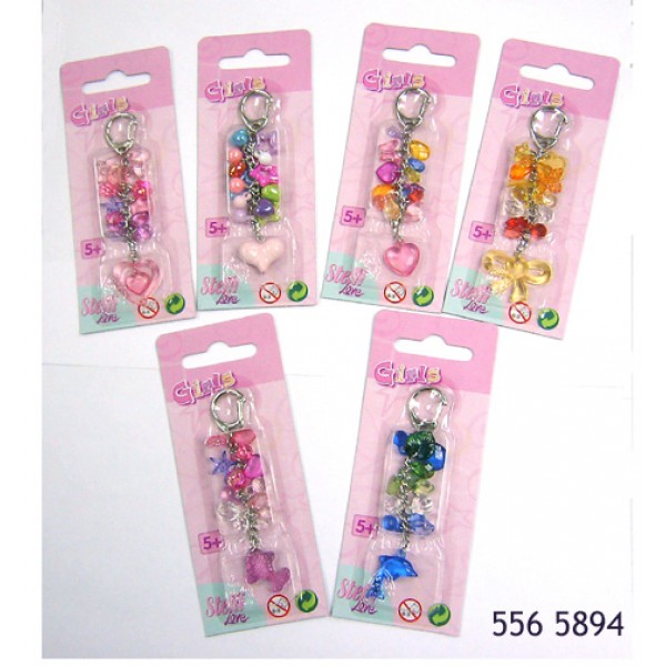 Simba beads key chain 6 Assorted